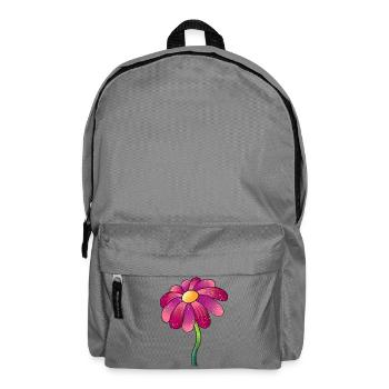 Glitzernde Pink-Daisy Blume - Rucksack - Mittelgrau - Vorne