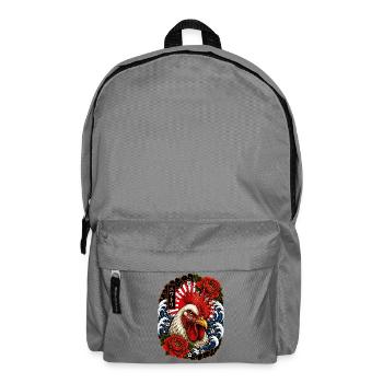 Hahn im japanischen Irezumi Tattoo Stil - Rucksack - Mittelgrau - Vorne