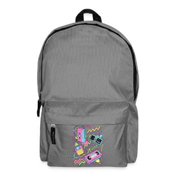 80er 90er Retro Technik Nostalgie Gamer - Rucksack - Mittelgrau - Vorne