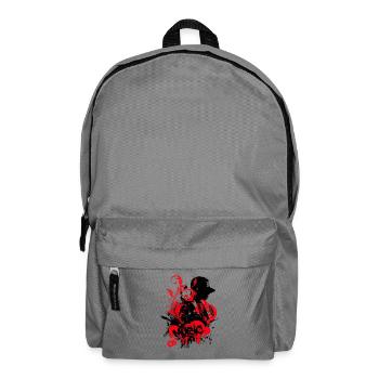 Graffiti Hip Hop Music Red On Black - Backpack - elephant grey - Front