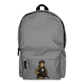 Ukraine Cat with NAFO patch - Backpack - elephant grey - Front