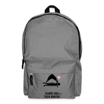 Sharks hug with their mouth - Backpack - elephant grey - Front