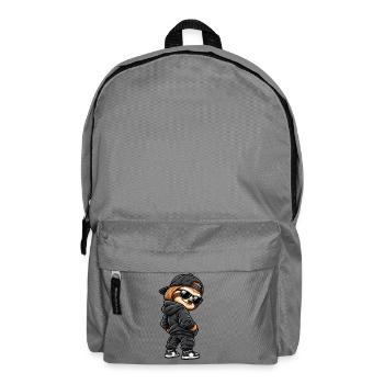 Paresseux gangster cool dans le style streetwear - Sac à dos - gris éléphant - Devant
