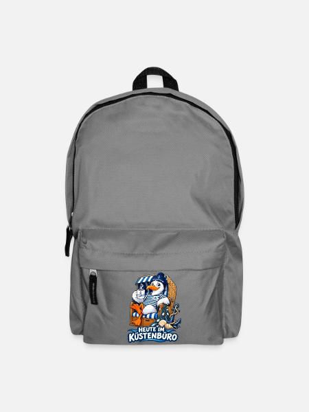 Heute im Küstenbüro - Rucksack - Mittelgrau