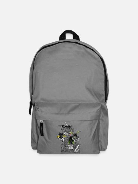 Bienen auf Blüten - Rucksack - Mittelgrau