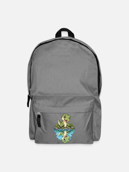 Kleiner Krokodil am Teich - Rucksack - Mittelgrau