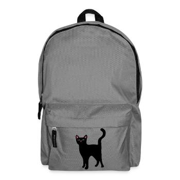 Neon-Katzengesicht auf Schwarz - Rucksack - Mittelgrau - Vorne
