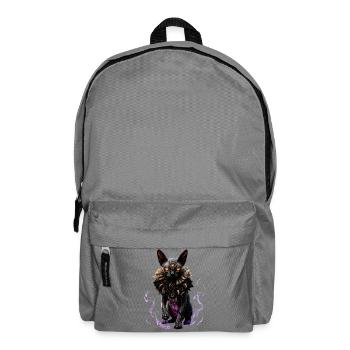 Dreiäugige Katze im gotischen Kragen - Rucksack - Mittelgrau - Vorne