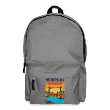 Retro Newport Wales City Skyline Sept - Rucksack - Mittelgrau - Vorne