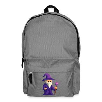 Pixel wizard in the purple shimmer - Backpack - elephant grey - Front