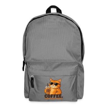 Kaffee, dann vielleicht Menschen - Rucksack - Mittelgrau - Vorne