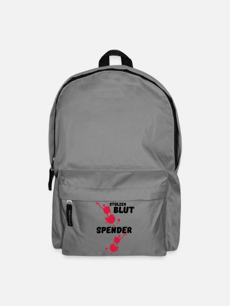 Stolzer Blutspender Blut Spende Geschenk Medizin - Rucksack - Mittelgrau