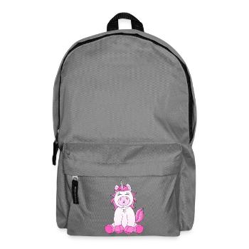 Douce Licorne avec un baiser rose - Sac à dos - gris éléphant - Devant