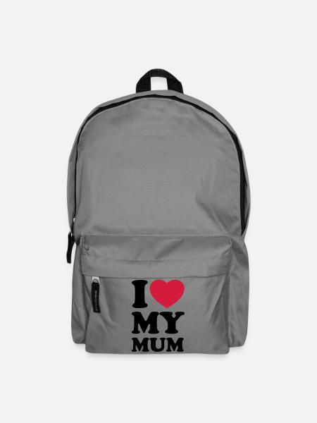 I love my mum - Ich liebe meine Mama - Rucksack - Mittelgrau