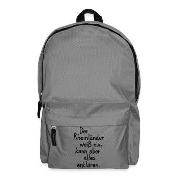 Der Rheinländer weiß nix, kann aber alles erklären - Rucksack - Mittelgrau - Vorne