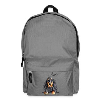Play Gordon Setter - Chien - Cadeau - Sac à dos - gris éléphant - Devant