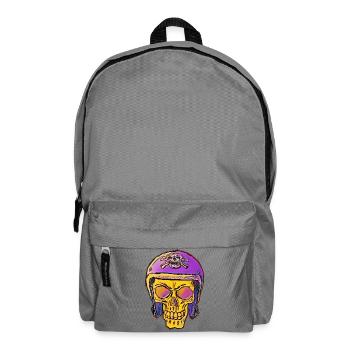Totenkopf Mit Skullhelm - Rucksack - Mittelgrau - Vorne