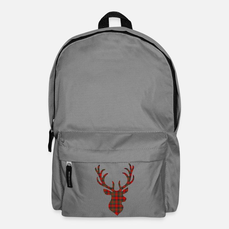 Cervidé tartan rouge - Sac à dos - gris éléphant