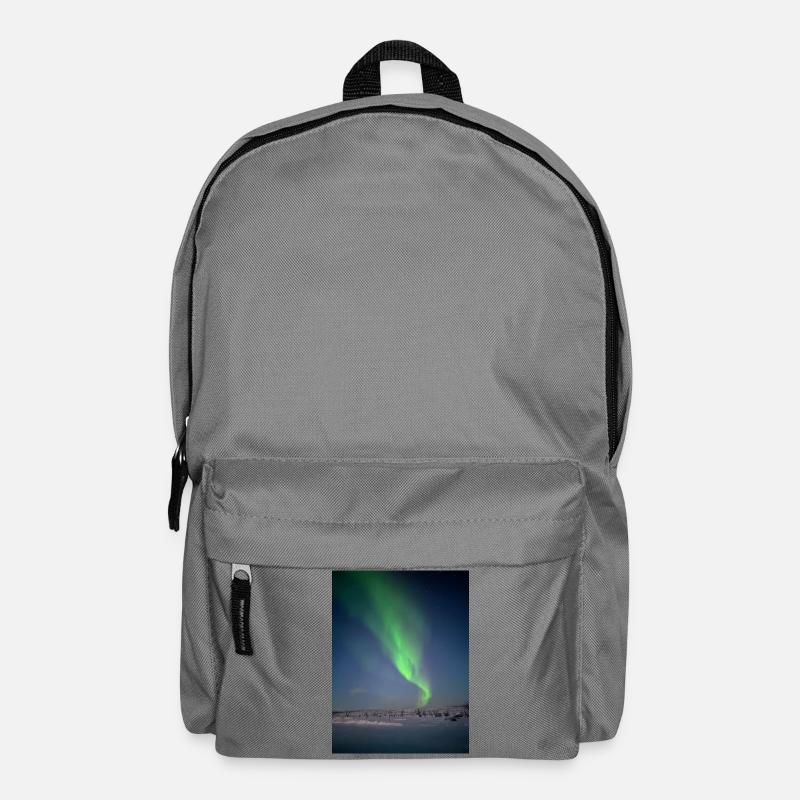 Nordlichter in der nächtlichen Winterlandschaft - Rucksack - Mittelgrau