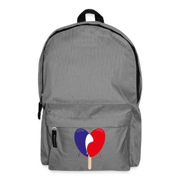 Flagge von Frankreich mit Herz. - Rucksack - Mittelgrau - Vorne