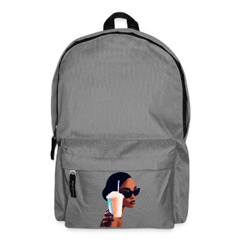 Vibrant Summer Drink Woman Illustration - Backpack - elephant grey - Front