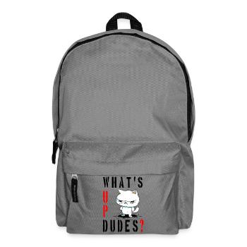 whats up dudes? Angry Cat - Rucksack - Mittelgrau - Vorne