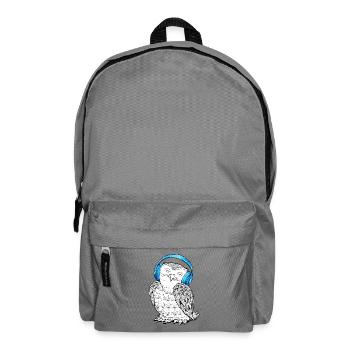Eule mit Kopfhörern - Rucksack - Mittelgrau - Vorne