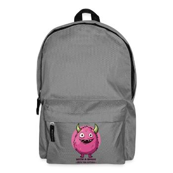 Mit einem Lächeln in die Zukunft ! - Rucksack - Mittelgrau - Vorne