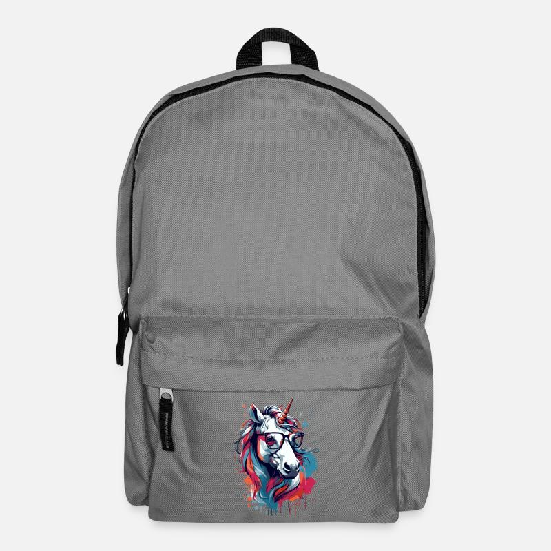 Bunter Einhorn Kunstdruck - Rucksack - Mittelgrau