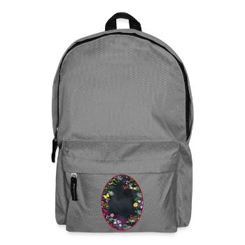 Ovaler Rahmen Garten mit schwarzen Hintergrund - Rucksack - Mittelgrau - Vorne