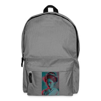 Glitch Geisha Neon-Porträt - Rucksack - Mittelgrau - Vorne