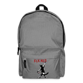 FCK NZS Cat Against Racism Street Art Style - Backpack - elephant grey - Front