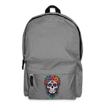 Festlicher Dia de los Muertos, Tag der Toten - Rucksack - Mittelgrau - Vorne