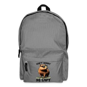 Capybara Don't Worry Be Capy - Wasserschwein Nager - Rucksack - Mittelgrau - Vorne
