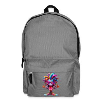 Nette, positive und wahnsinnige Zeichentrickfigur - Rucksack - Mittelgrau - Vorne