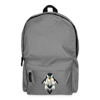 Geometric Penguin – Frosty Elegance - Backpack - elephant grey - Front