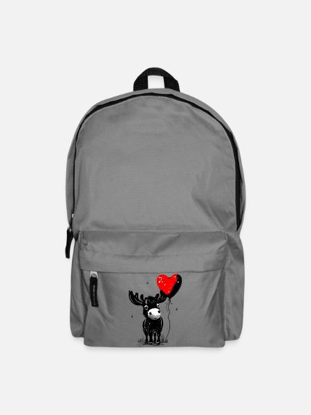 Elch mit Herz Luftballon - Heartful Creatures - Rucksack - Mittelgrau
