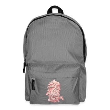 Harmonie in Rosa, ein majestätischer und stilisierter Schlussstein - Rucksack - Mittelgrau - Vorne