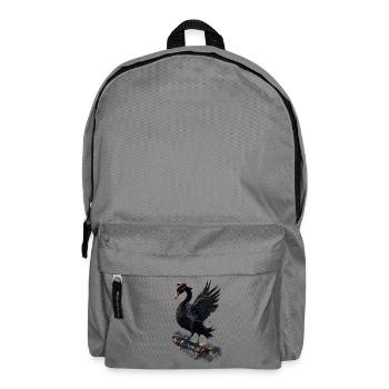 Wings of freedom the black swan on the skateboard. - Backpack - elephant grey - Front