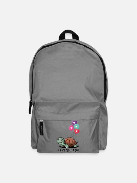 Turtle with Heart Balloons - Backpack - elephant grey