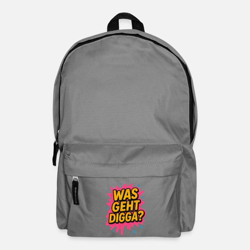 Was geht digga Jugendsprache - Rucksack - Mittelgrau