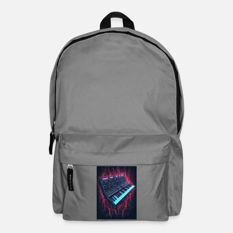 Neon Synthesizer Musikdesign - Rucksack - Mittelgrau