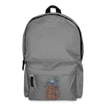 Unusual Bag with a Floral Motif - Backpack - elephant grey - Front