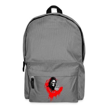 Rebel Skull Illustration with Middle Finger - Backpack - elephant grey - Front