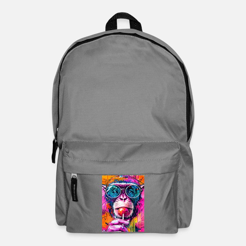 Grande combinaison psychédélique avec lunettes et sucette - Sac à dos - gris éléphant