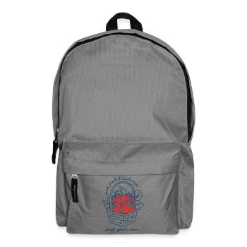 Erdbeerkorb mit personalisierter Nachricht - Rucksack - Mittelgrau - Vorne