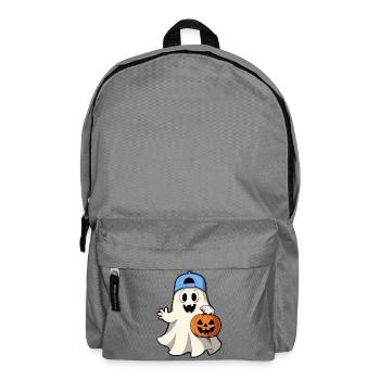 Fantôme avec citrouille pour Halloween avec casquette de baseball - Sac à dos - gris éléphant - Devant