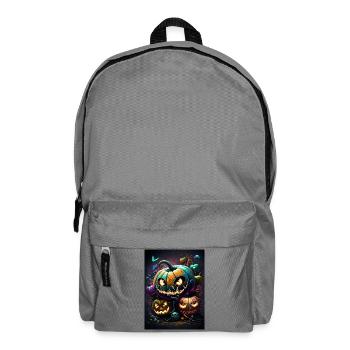 Glowing Halloween pumpkins in the night forest - Backpack - elephant grey - Front