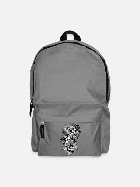 Black and White Flower Spiral - Backpack - elephant grey