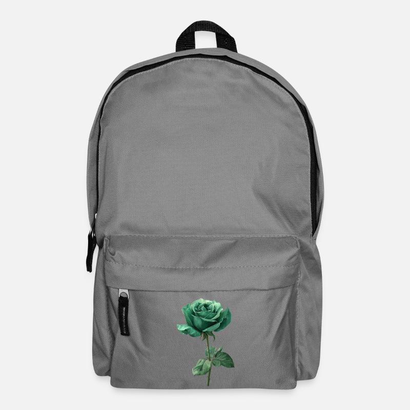 Smaragd Grüne Rose - Rucksack - Mittelgrau